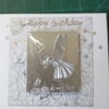 Cute fairy and a  robin birthday card