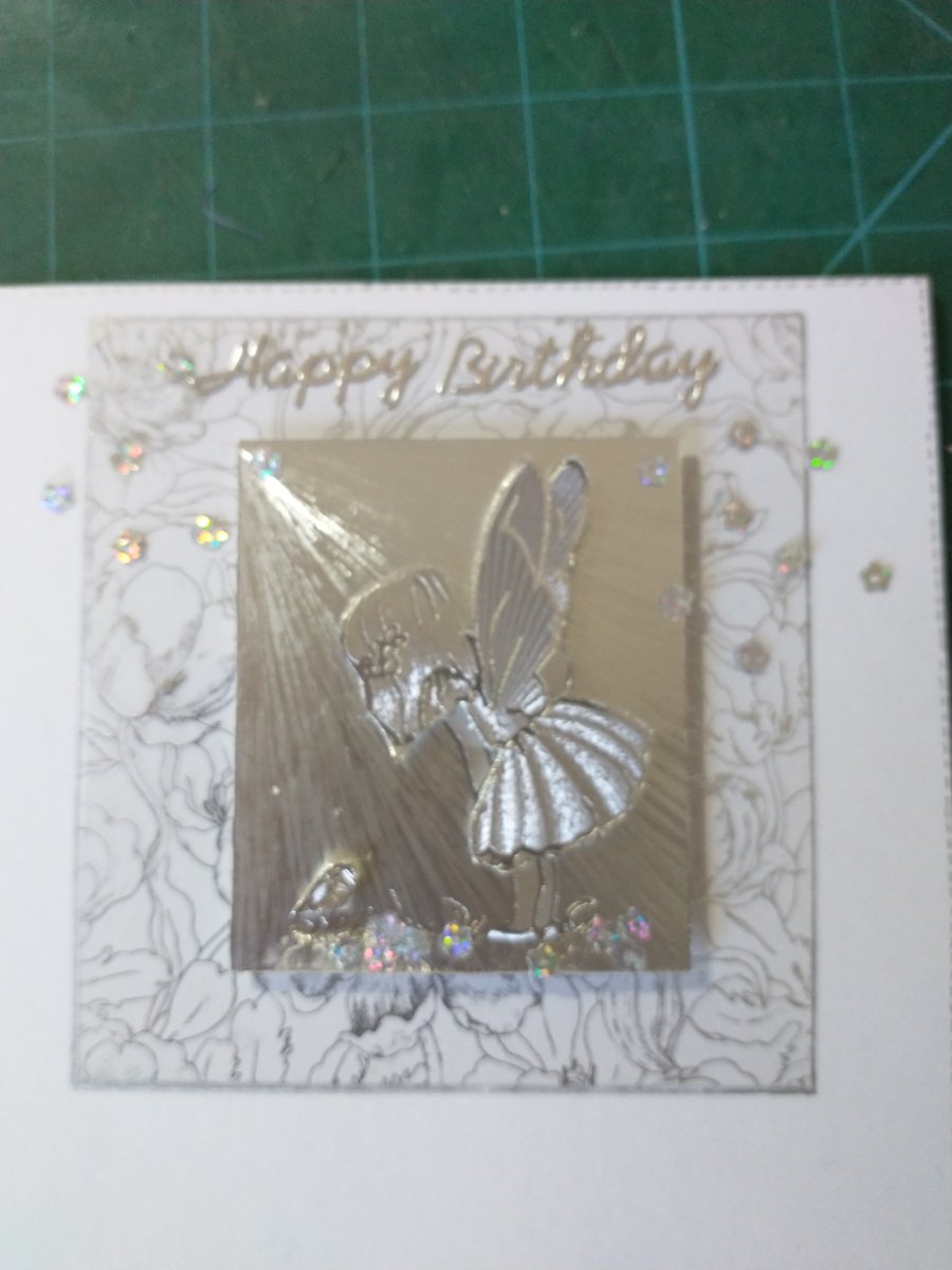 Cute fairy and a  robin birthday card