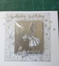 Cute fairy and a  robin birthday card - Image 1