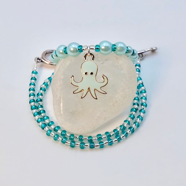Sea Green Octopus Necklace, Birthday, Anniversary, Gifts For Nature Lovers