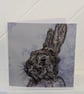 Rabbit Embroidery Art Greeting Cards