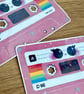 Holographic Pink Cassette Tape - Retro Y2K Mixtape Vinyl Sticker - Image 2
