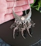 Gothic Raven Crescent Moon Necklace Witchy Crow Bib Necklace - Image 5