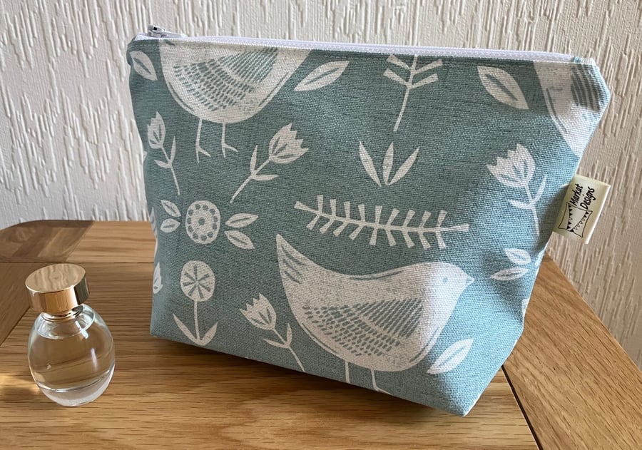 Birds Makeup Bag, Handmade in the UK