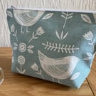 Birds Makeup Bag, Handmade in the UK