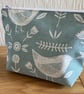 Birds Makeup Bag, Handmade in the UK
