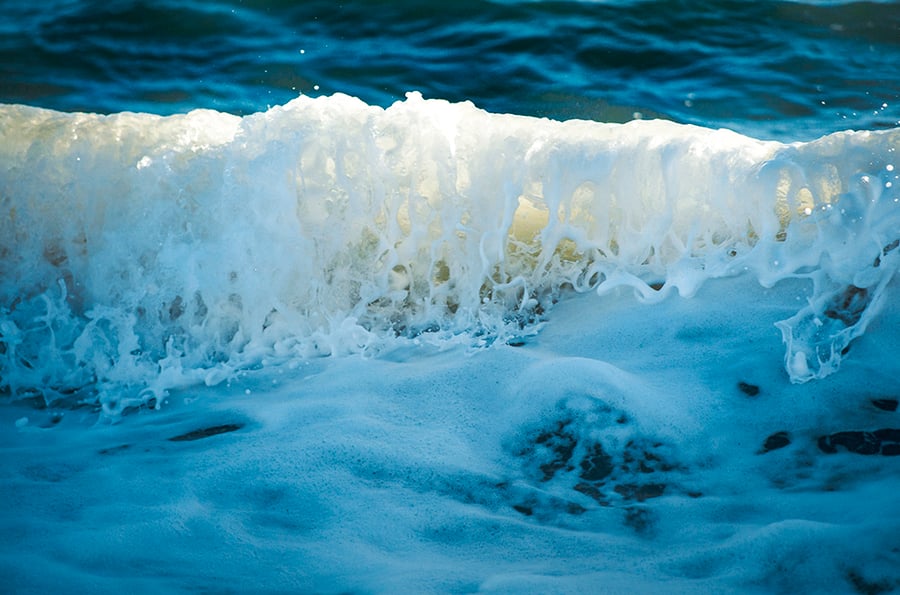 Light behind the waves