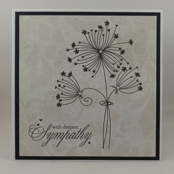 Sympathy card - flower heads on cream background