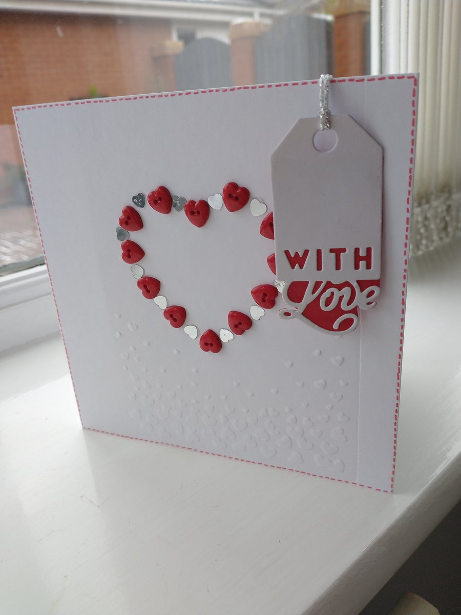 Red heart with love card