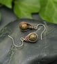 Copper Wire Wrapped Unakite Earrings - Image 5