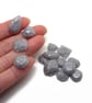 Silver Holographic Glitter Cabochons, 15 Mini Flatback Glitter Gems