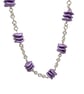 Purple ripple bead rosary link necklace