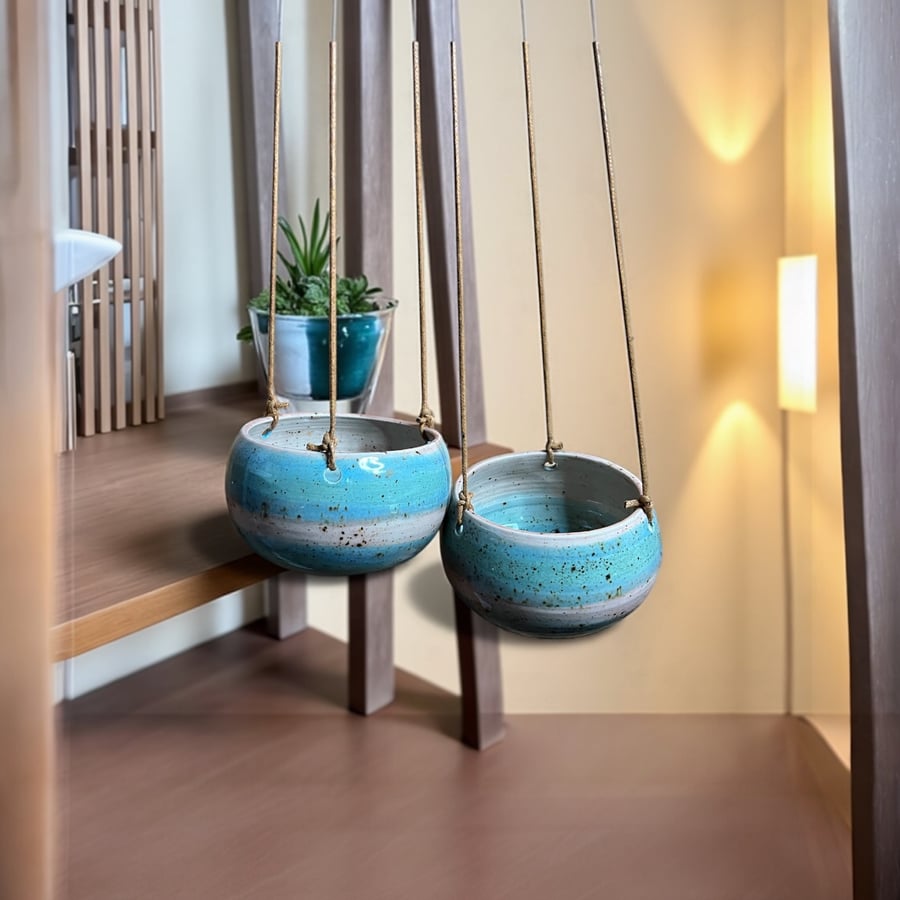 Set of 2 hand crafted planters