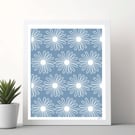Daisy Pattern A4 Art Print 