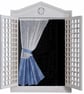 Small curtain Brise bise window panel Handmade Blue & White Unique - Image 1
