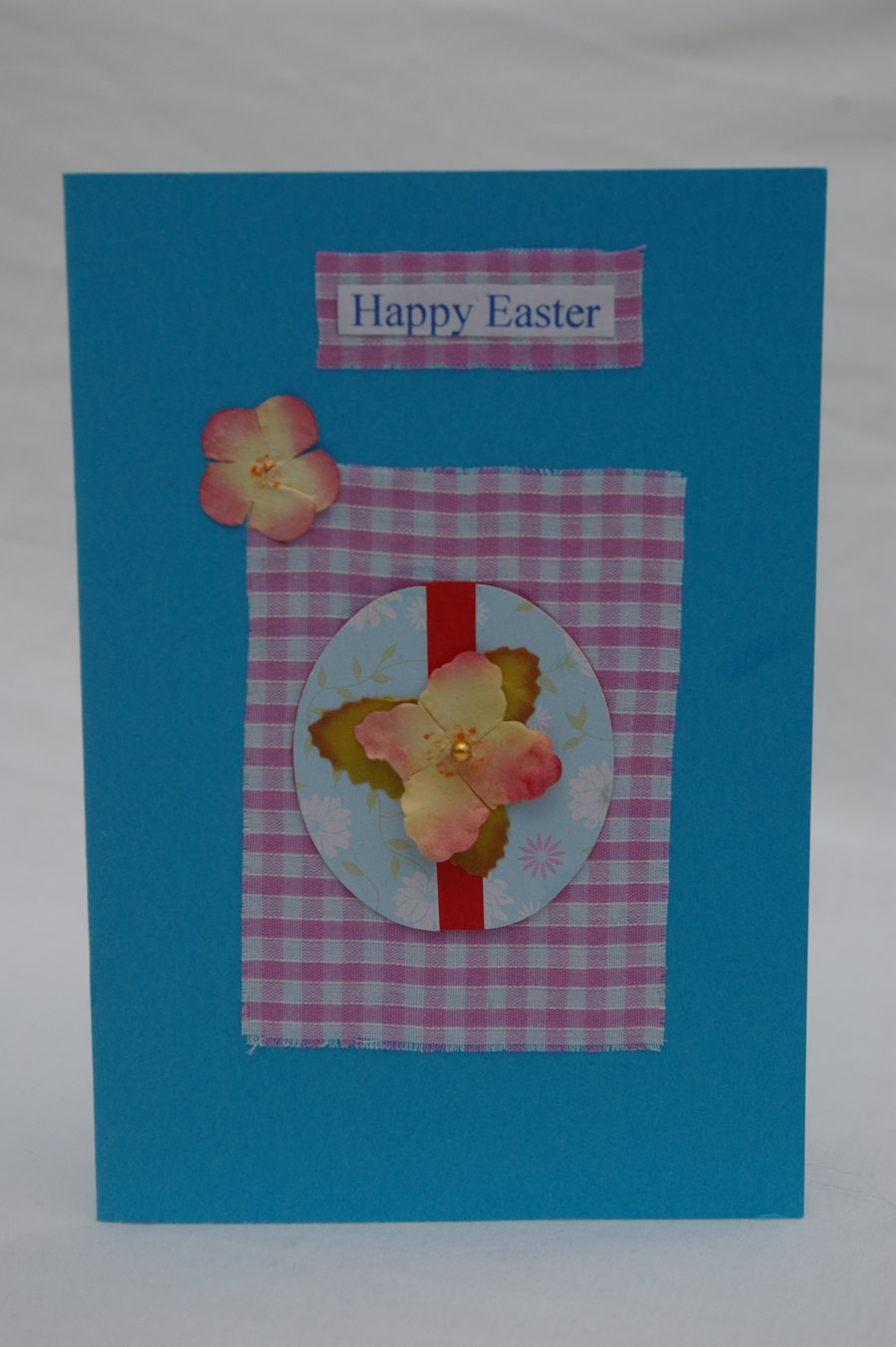 Easter Egg Card, Handmade in Pink and Blue