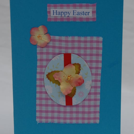 Easter Egg Card, Handmade in Pink and Blue
