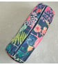 Velvet Bolster Cushion Cover 16" x 6" Round Cylinder Floral Pink Orange Blue - Image 7