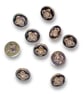 Gold and black faux metal flower shank buttons 15mm approximately. Pack of 10 - Image 1