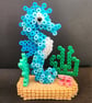 3d seahorse ornament made out of hama beads 