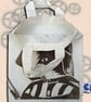 Darth Vadar Cat Tote Hand Printed Cream Mini Tote Shopping Bag - Image 3