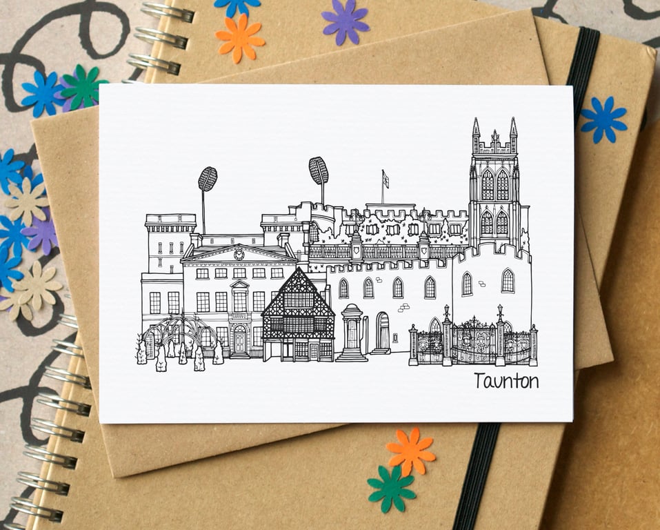 Taunton Skyline Greetings Card