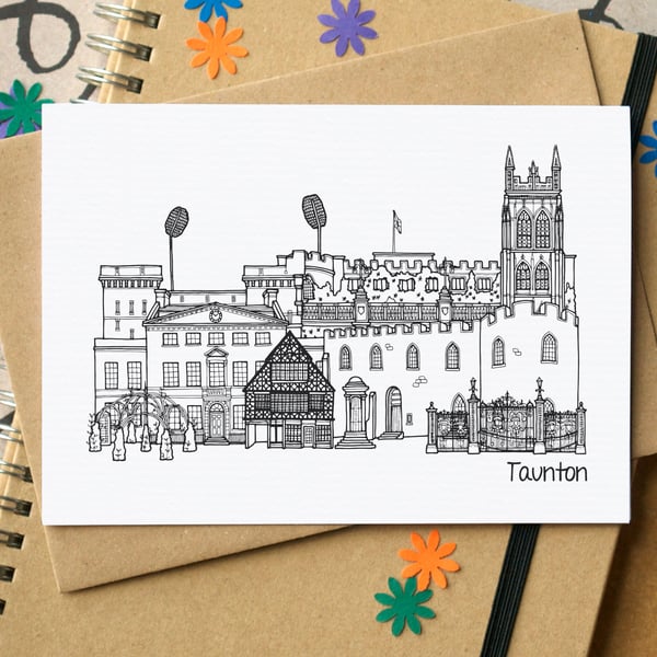 Taunton Skyline Greetings Card