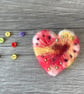 Hand Embroidered Heart Felted Brooch - Image 3