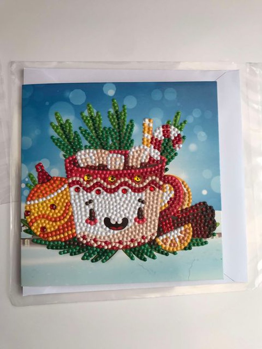 Diamond art Christmas Card festive mug