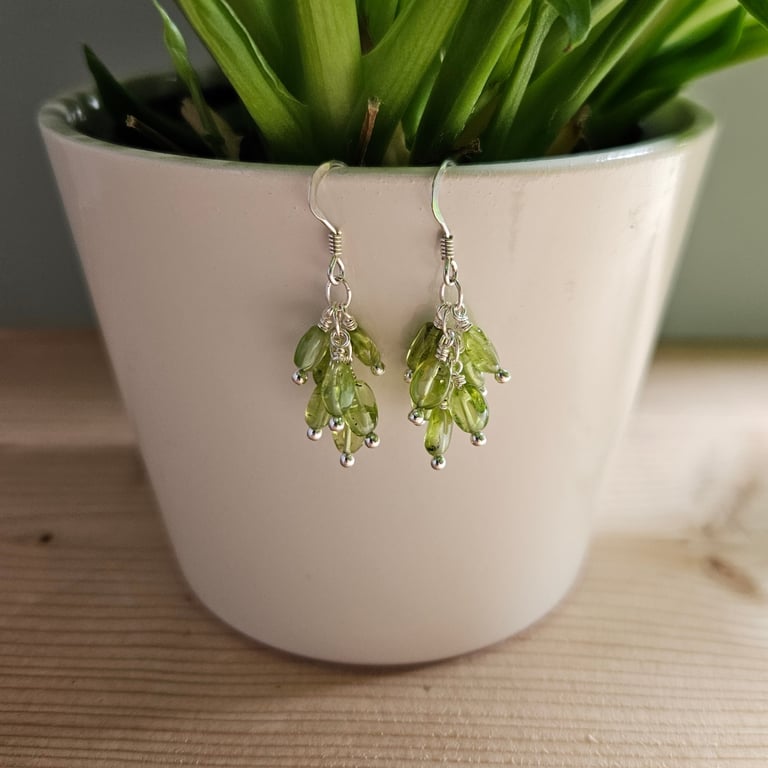 Peridot and Sterling Silver Earrings