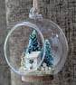 Glass Bauble Christmas Decoration with Cottage Scene - Image 2
