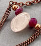 Elegant Ruby & Morganite Chandelier Earrings with Copper - Image 4
