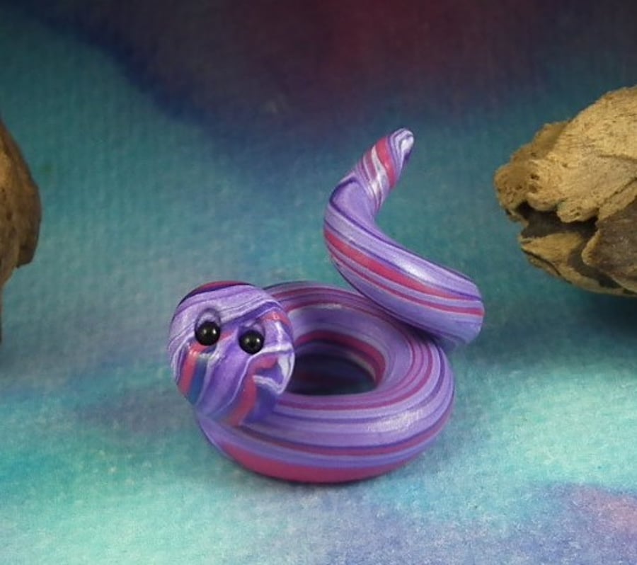 Autumn Special ... Tiny Snake OOAK Sculpt by artist Ann Galvin