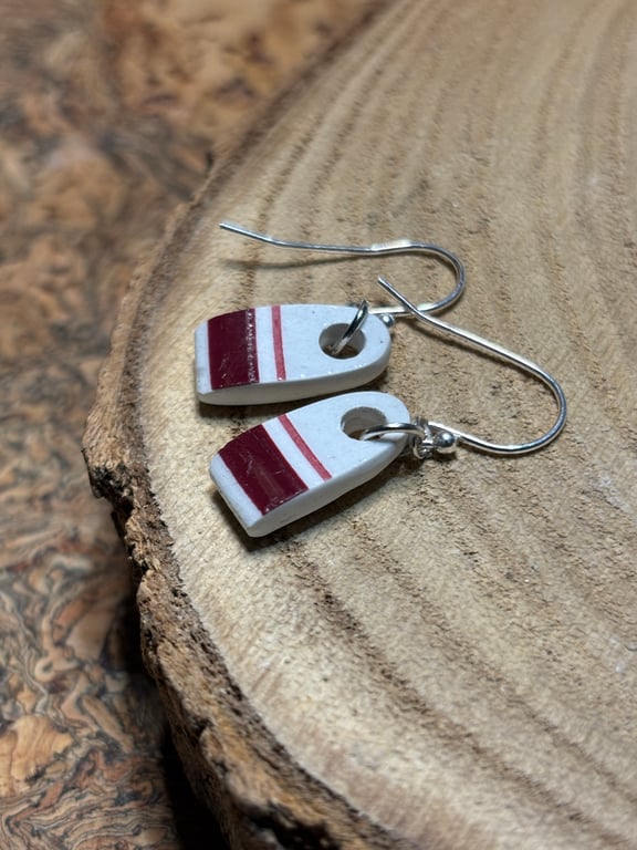 Handmade Ceramic Earrings One of a Kind Sterling Silver Eco Friendly Gifts