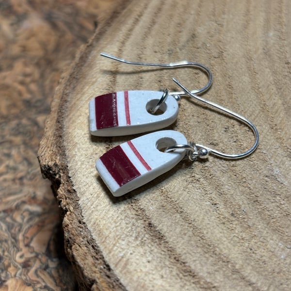 Handmade Ceramic Earrings One of a Kind Sterling Silver Eco Friendly Gifts