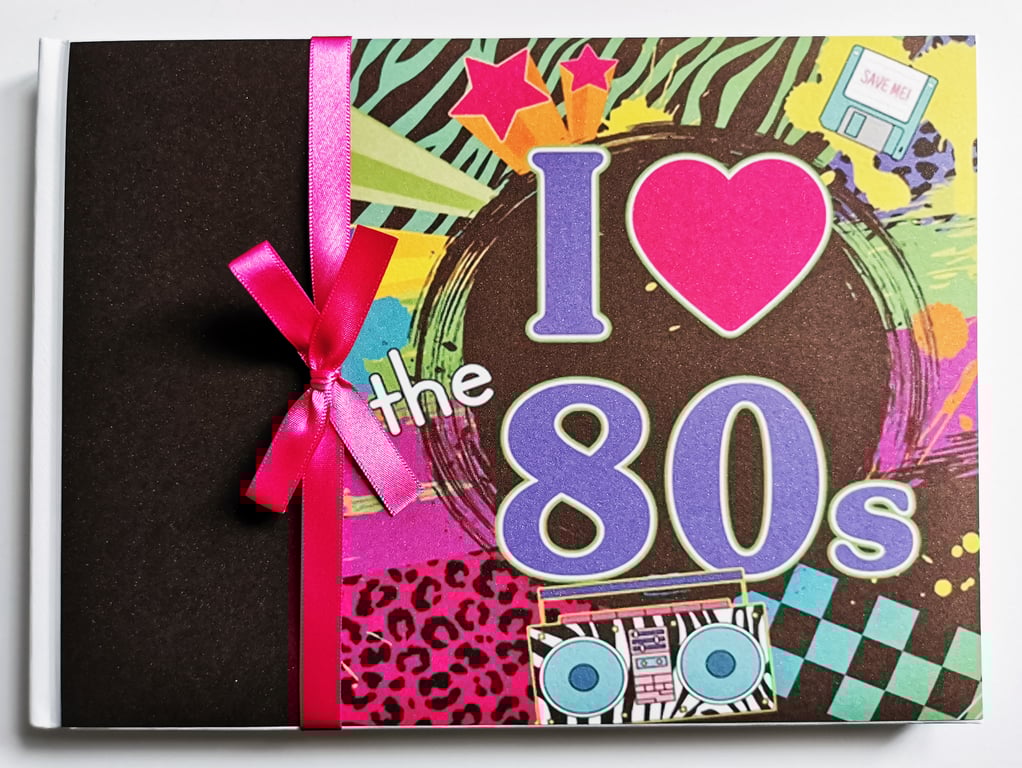 80's themed Birthday Guest Book, I love 80's party book, gift