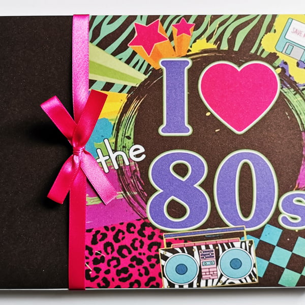 80's themed Birthday Guest Book, I love 80's party book, gift