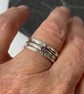 Sterling silver ring, stacking ring with choice of texture and finish - Image 2