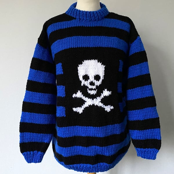 Hand Knitted Royal Goth Dennis Sweater