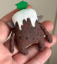 Christmas Pudding Brownie Art Doll 1 - Image 3