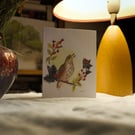 'Redwing in The Hedge' Christmas card