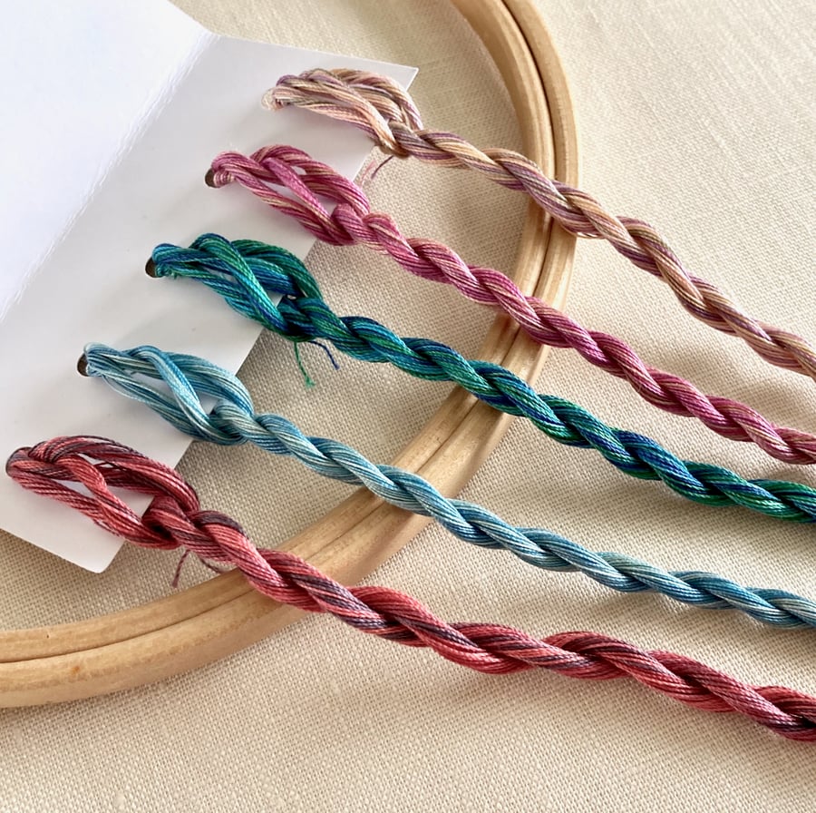 Variegated Embroidery Thread Fine Perle 16 - Coral Seas