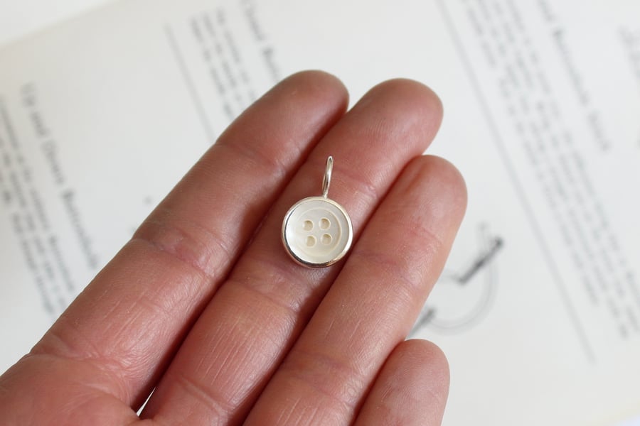 Vintage button OPTION A component, single charm, button charm, pendant