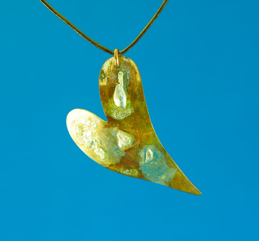 Islands in My Heart Copper and Silver Pendant