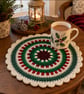 Set of 3 Handmade Christmas Crochet Doilies – Festive Table Decorations