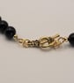 Black Onyx Gemstone Necklace Gold Heart Toggle Clasp, 16 Inch - Image 5