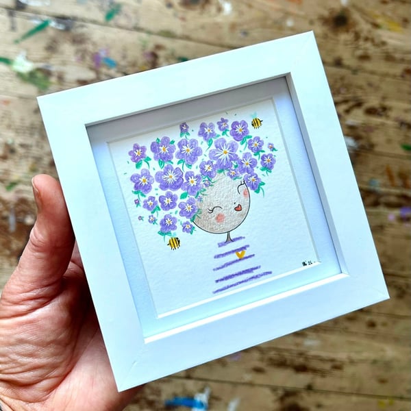 Violet - Framed Original Mini Illustration