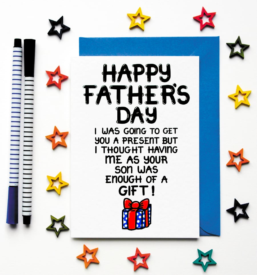 Joke Fathers Day Card From An Adult, Teenage Son,Funny Father's Day Card For Dad