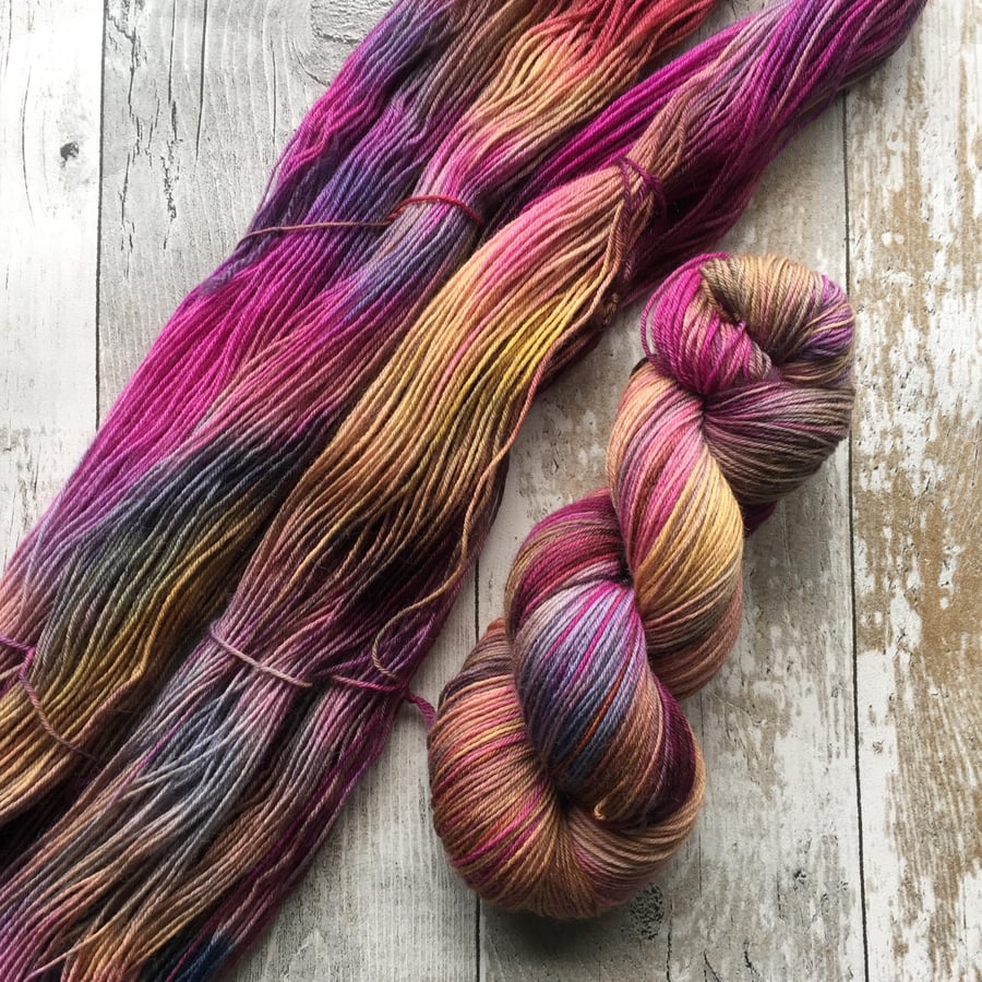 Hand dyed yarn 4 ply Polwarth Forever Autumn 100g