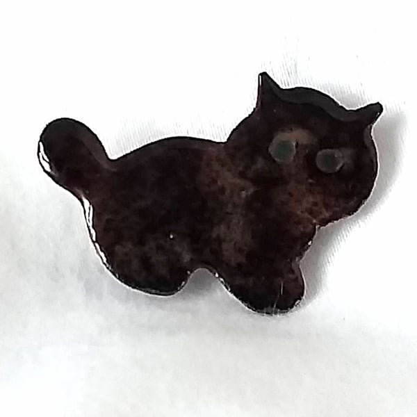 black kitten brooch